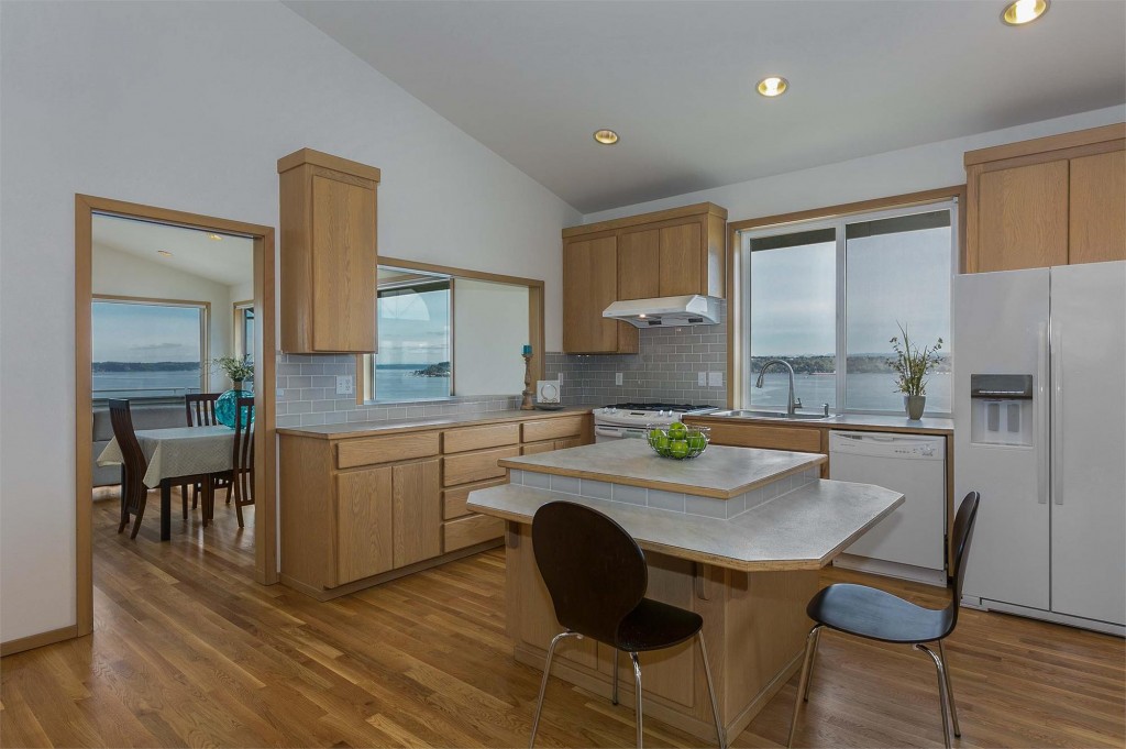 Kitchen enjoys views of Mt. Rainier and Commencement Bay